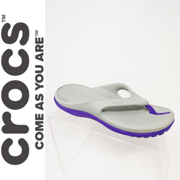 purple crocs flip flops